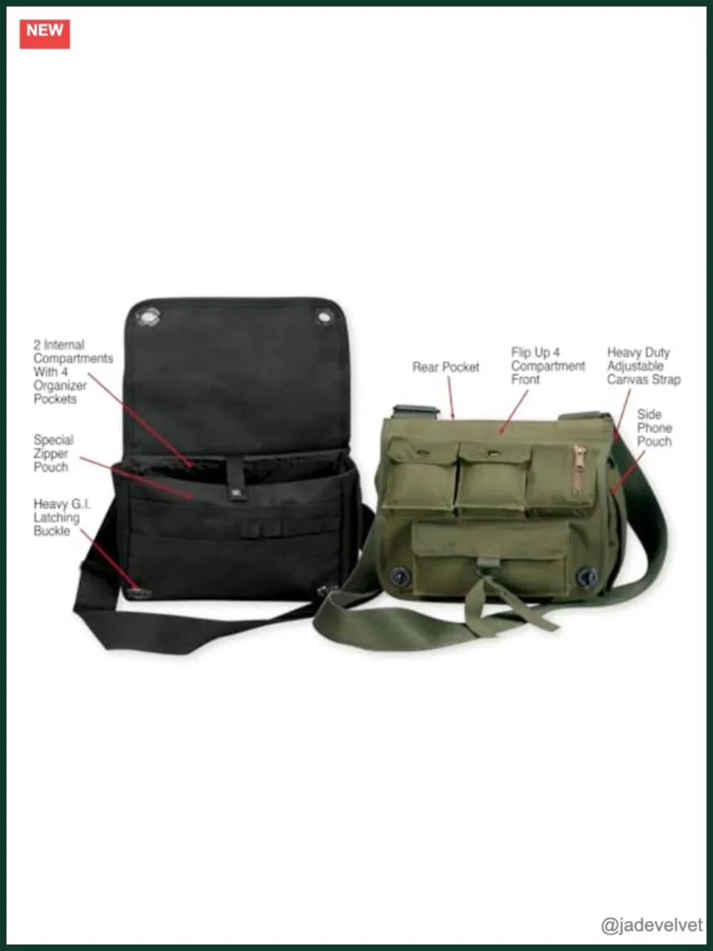 Compact EDC Crossbody Bag with Multi-Compartment
